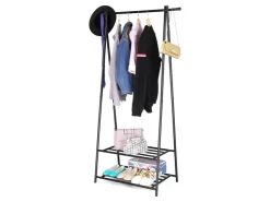 Songmics Kleiderständer 2 Ablagen 155,7 cm x 87,8 cm x 41,6 cm Schwarz* Garderoben