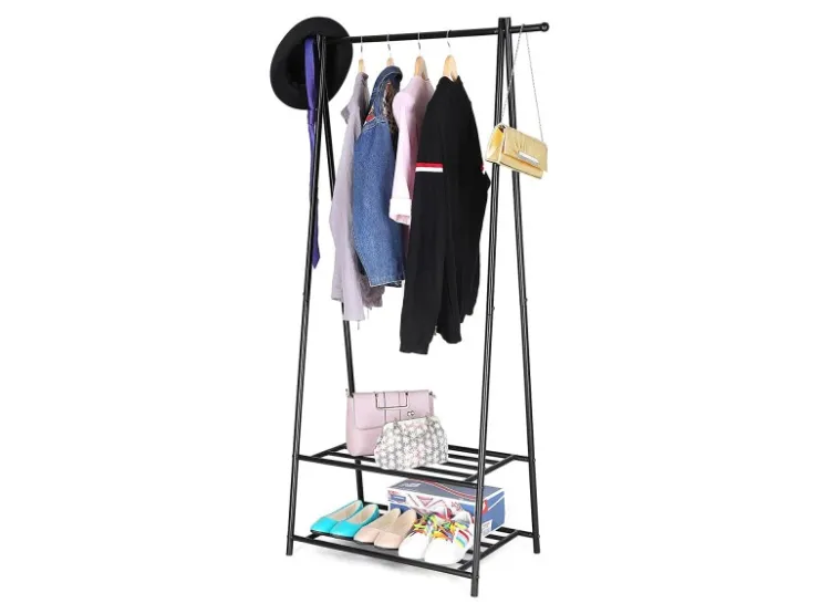 Songmics Kleiderständer 2 Ablagen 155,7 cm x 87,8 cm x 41,6 cm Schwarz* Garderoben