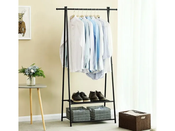 Songmics Kleiderständer 2 Ablagen 155,7 cm x 87,8 cm x 41,6 cm Schwarz* Garderoben