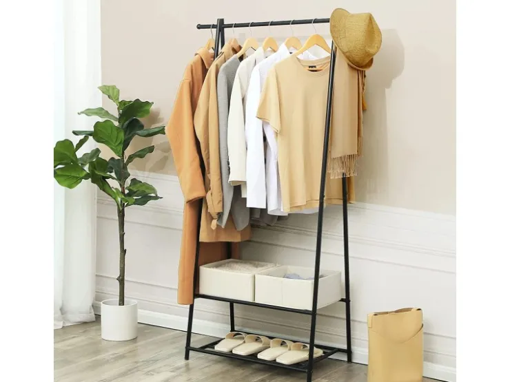 Songmics Kleiderständer 2 Ablagen 155,7 cm x 87,8 cm x 41,6 cm Schwarz* Garderoben