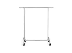 Songmics Kleiderständer mit Rollen 150 cm x 45 cm x 160 cm Silber