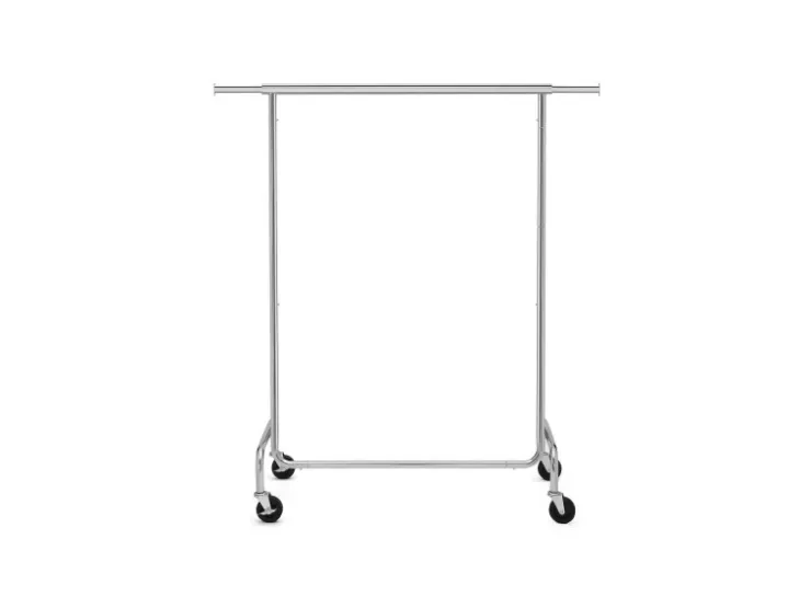 Songmics Kleiderständer mit Rollen 150 cm x 45 cm x 160 cm Silber