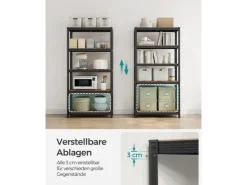 Songmics Lagerregal 40 cm x 90 cm x 180 cm Braun-Schwarz* Büroregale