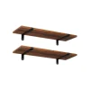 Songmics Schweberegal 60 cm x 20 cm x 7 cm Braun-Schwarz