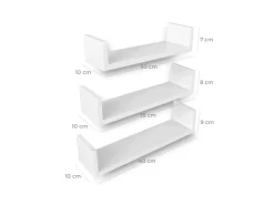 Songmics Schweberegal 3er Set Weiß