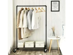 Songmics Schwerlastkleiderständer mit Rollen 40 cm x 120 cm x 156 cm Weiß* Garderoben