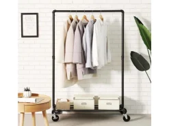 Songmics Schwerlastkleiderständer mit Rollen 40 cm x 120 cm x 156 cm Weiß* Garderoben