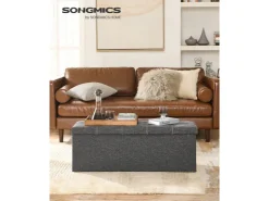 Songmics Sitzbank mit Stauraum 110 cm x 38 cm x 38 cm Grau* Sitzbänke