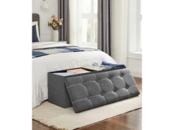 Songmics Sitzbank mit Stauraum 110 cm x 38 cm x 38 cm Grau* Sitzbänke