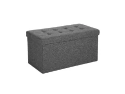 Songmics Sitzbank mit Stauraum 38 cm x 76 cm x 38 cm Grau* Sitzbänke