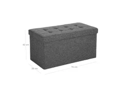 Songmics Sitzbank mit Stauraum 38 cm x 76 cm x 38 cm Grau* Sitzbänke