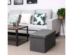 Songmics Sitzbank mit Stauraum 38 cm x 76 cm x 38 cm Grau* Sitzbänke