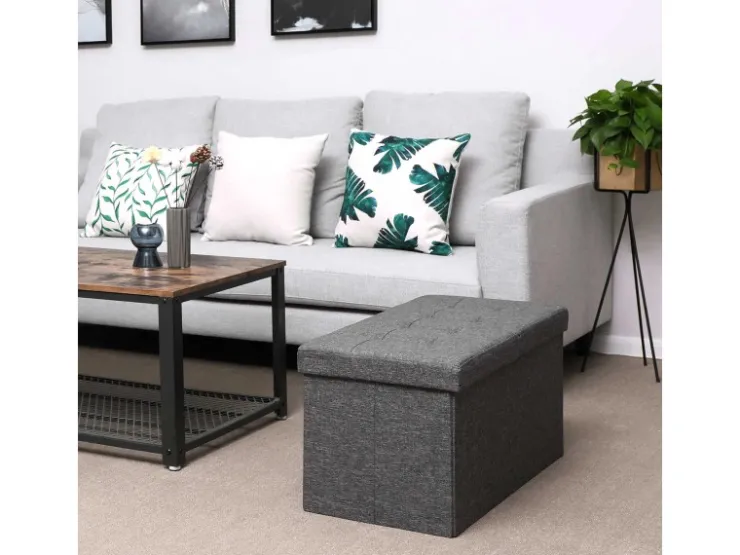 Songmics Sitzbank mit Stauraum 38 cm x 76 cm x 38 cm Grau* Sitzbänke