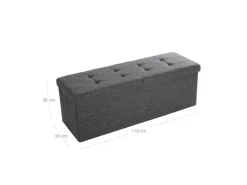 Songmics Sitzbank mit Stauraum 38 cm x 110 cm x 38 cm Dunkelgrau