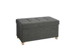 Songmics Sitztruhe mit Stauraum 38 cm x 76 cm x 40 cm Grau