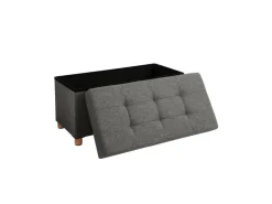 Songmics Sitztruhe mit Stauraum 38 cm x 76 cm x 40 cm Grau
