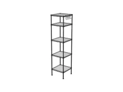 Songmics Standregal 30 cm x 30 cm x 123,5 cm Schwarz-Transparent