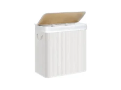 Songmics Wäschekorb 3 Sortierfächern 40 cm x 60 cm x 61,5 cm Weiß 150 l* Bettwäsche