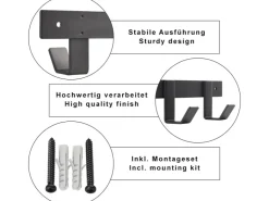 SOTECH Blackline ALBA Hakenleiste Klein 345 mm mit 4 Haken Schwarz Pulverbeschichtet* Garderoben