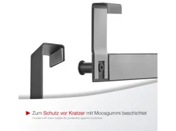 SOTECH Türgarderobe LINEA I Edelstahl mit 6 Haken für Türen mit Falz max. 16 mm