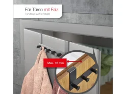 SOTECH Türgarderobe LINEA I Edelstahl mit 6 Haken für Türen mit Falz max. 16 mm