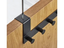 SOTECH Türgarderobe LINEA II Edelstahl mit 6 Haken für 40 mm Türen Ohne Falz