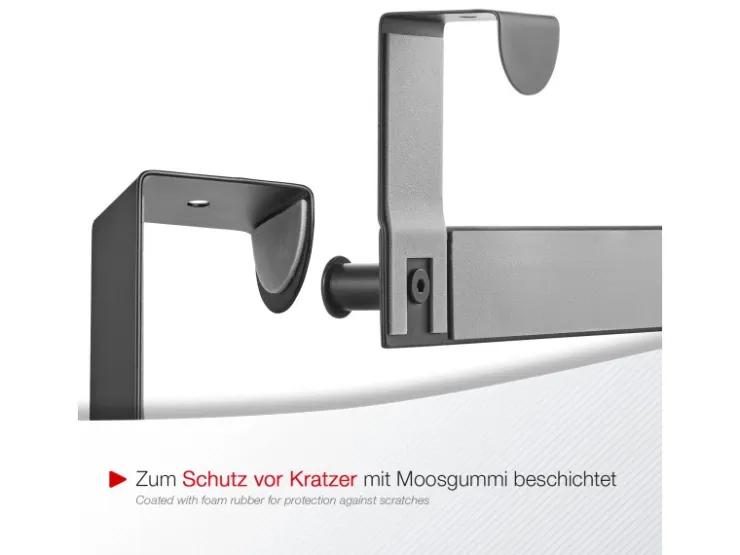 SOTECH Türgarderobe LINEA II Edelstahl mit 6 Haken für 40 mm Türen Ohne Falz