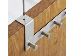 SOTECH Türgarderobe LINEA II Edelstahl mit 6 Haken für 40 mm Türen Ohne Falz* Garderoben