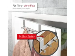 SOTECH Türgarderobe LINEA II Edelstahl mit 6 Haken für 40 mm Türen Ohne Falz* Garderoben