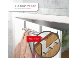 SOTECH Türgarderobe LINEA I Edelstahl mit 6 Haken für Türen mit Falz max. 16 mm* Garderoben