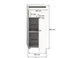 Standschrank Solero Weiß Hochglanz 87 cm x 38 cm x 34 cm