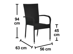 Stapelstuhl Soncor Polyrattan Stahl Schwarz* Stühle