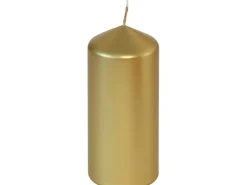 Steinhart Stumpenkerze getaucht Gold 13 cm* Kerzen