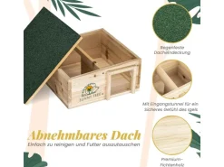 Sunny Tree Igelhaus Wasserdichtes Holz-Igelhaus mit Boden Igel-Futterhaus für Draußen Igelhaus mit Eingangstunnel* Kleintierbedarf