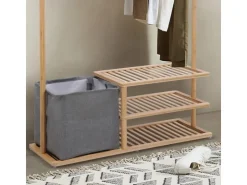 SVITA Basri Garderobe Kleiderständer Mit Schuhablage Aufbewahrungsbox Bambus* Garderoben