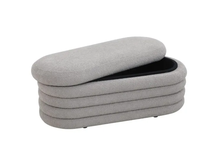 SVITA Blossom XL Hocker Mit Stauraum Sitzhocker Ottomane Pouf Teddyboucle* Aufbewahrung|Sitzbänke