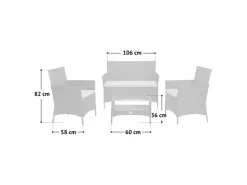 SVITA Brooklyn Polyrattan Sitzgruppe Lounge Gartenmöbel Set* Kissen|Sessel
