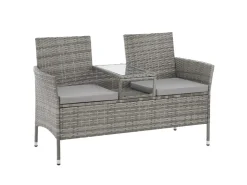 SVITA Chicago Rattan-Bank Garten-Bank Lounge Sitzecke* Sitzbänke