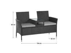SVITA Chicago Rattan-Bank Garten-Bank Lounge Sitzecke* Sitzbänke