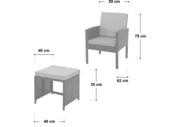 SVITA Denver Polyrattan Gartenmöbel Set Essgruppe Lounge Esstisch