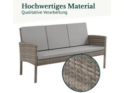 SVITA Denver Polyrattan Gartenmöbel Set Essgruppe Lounge Esstisch