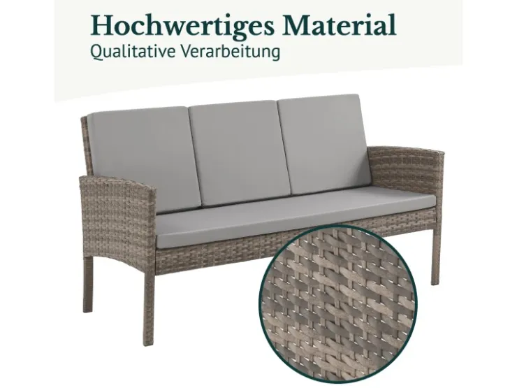 SVITA Denver Polyrattan Gartenmöbel Set Essgruppe Lounge Esstisch