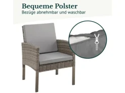 SVITA Denver Polyrattan Gartenmöbel Set Essgruppe Lounge Esstisch