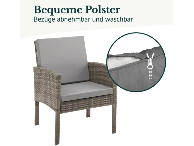 SVITA Denver Polyrattan Gartenmöbel Set Essgruppe Lounge Esstisch