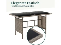SVITA Denver Polyrattan Gartenmöbel Set Essgruppe Lounge Esstisch
