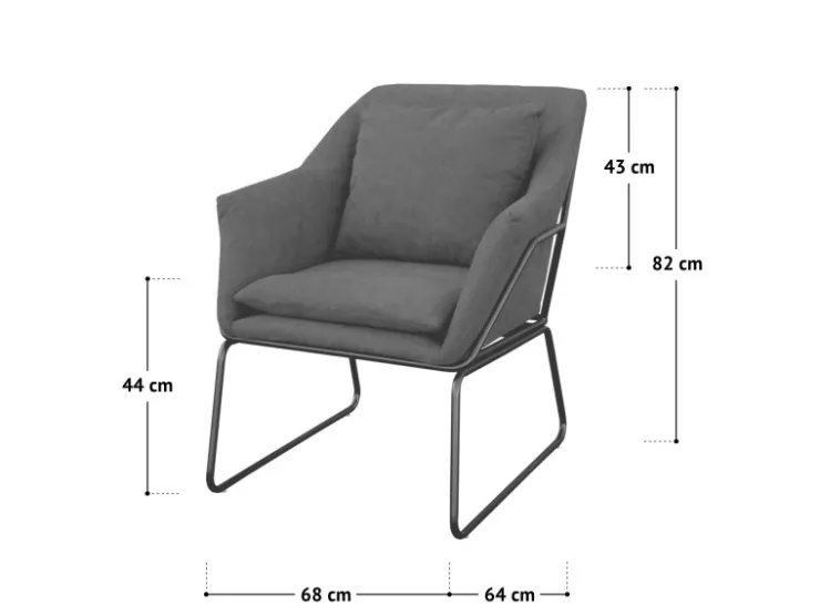 SVITA Josie Loungesessel Gepolstert Mit Armlehne Metallgestell Samtbezug* Sessel