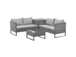 SVITA Kansas Rattanlounge Gartenmöbel Set Gartensofa Polyrattan