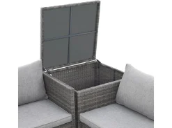SVITA Kansas Rattanlounge Gartenmöbel Set Gartensofa Polyrattan