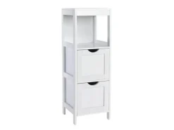 SVITA Lintu Badregal Standregal Badezimmerschrank Schubladen Holzoptik Weiß* Schränke