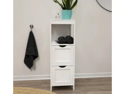 SVITA Lintu Badregal Standregal Badezimmerschrank Schubladen Holzoptik Weiß* Schränke